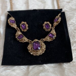 Elegant Gold and Purple Jewelry Set